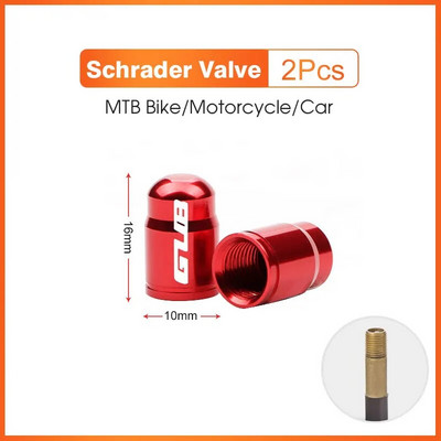 GUB 2gab Alumīnija velosipēda riteņa vārsta vāks Putekļu necaurlaidīgs MTB šosejas velosipēdu riepu vārstu vāciņi Presta Schrader motorollera/moto/automašīnu piederumi