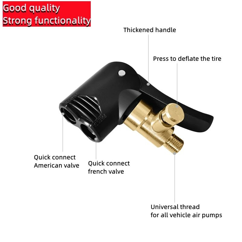 Dviračio siurblio antgalio žarnos adapteris Dviejų galvučių siurbimo dalių aptarnavimo priedai F/VA/V Schrader/Presta vožtuvo keitiklis dviratis