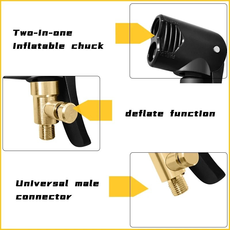 Dviračio siurblio antgalio žarnos adapteris Dviejų galvučių siurbimo dalių aptarnavimo priedai F/VA/V Schrader/Presta vožtuvo keitiklis dviratis