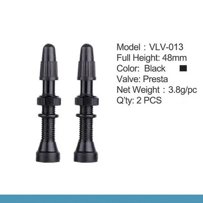 1 pāris 48 mm 60 mm Presta vārsts ceļa MTB velosipēdu bezkameru riepām Misiņa kodols sakausējuma kāta bezkameru hermētiķis, saderīgs