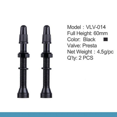 1 pāris 48 mm 60 mm Presta vārsts ceļa MTB velosipēdu bezkameru riepām Misiņa kodols sakausējuma kāta bezkameru hermētiķis, saderīgs