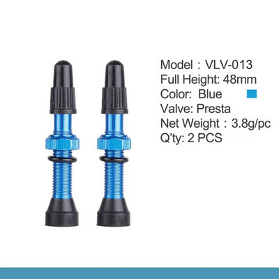 1 pāris 48 mm 60 mm Presta vārsts ceļa MTB velosipēdu bezkameru riepām Misiņa kodols sakausējuma kāta bezkameru hermētiķis, saderīgs