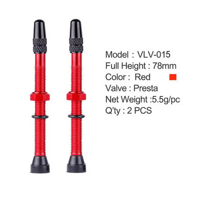 1 pāris 48 mm 60 mm Presta vārsts ceļa MTB velosipēdu bezkameru riepām Misiņa kodols sakausējuma kāta bezkameru hermētiķis, saderīgs