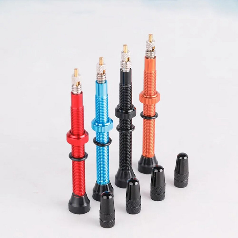 1 pāris 48 mm 60 mm Presta vārsts ceļa MTB velosipēdu bezkameru riepām Misiņa kodols sakausējuma kāta bezkameru hermētiķis, saderīgs