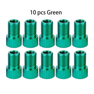 10 krāsu alumīnija velosipēda vārsta PRESTA uz SCHRADER pārveidotāja automašīnas vārsta adapteris