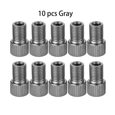 10 krāsu alumīnija velosipēda vārsta PRESTA uz SCHRADER pārveidotāja automašīnas vārsta adapteris