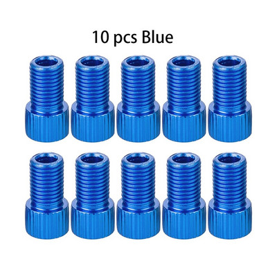 10 krāsu alumīnija velosipēda vārsta PRESTA uz SCHRADER pārveidotāja automašīnas vārsta adapteris