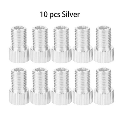 10 krāsu alumīnija velosipēda vārsta PRESTA uz SCHRADER pārveidotāja automašīnas vārsta adapteris