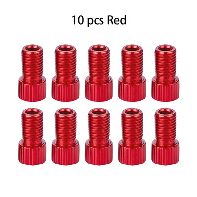 10 krāsu alumīnija velosipēda vārsta PRESTA uz SCHRADER pārveidotāja automašīnas vārsta adapteris