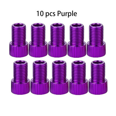10 krāsu alumīnija velosipēda vārsta PRESTA uz SCHRADER pārveidotāja automašīnas vārsta adapteris