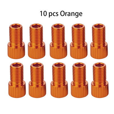 10 krāsu alumīnija velosipēda vārsta PRESTA uz SCHRADER pārveidotāja automašīnas vārsta adapteris