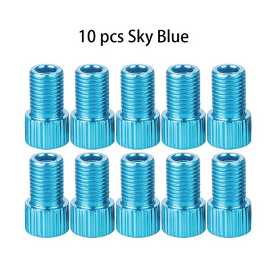 10 krāsu alumīnija velosipēda vārsta PRESTA uz SCHRADER pārveidotāja automašīnas vārsta adapteris