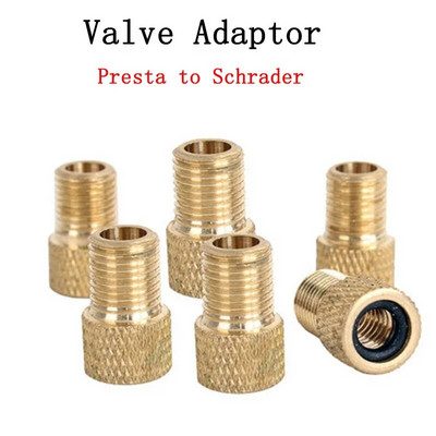 4PCS Клапан Адаптер Помпа Convert Presta към Schrader Меден вентил Адаптер Колела Газова дюза Тръба Инструмент Аксесоари за велосипеди