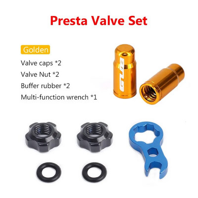 RISK plento dviračio vožtuvo veržlė su poveržle 2 vožtuvų dangtelių rinkinys MTB Road Bike Presta padangos vožtuvas su fiksuota veržle dviračių apsaugos priedai