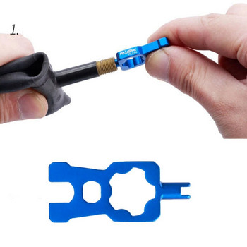 4 В 1 Преносим гаечен ключ за клапани за велосипеди Многофункционални инструменти за разглобяване на ядрото на клапана Schrader/Presta за MTB шосеен велосипед