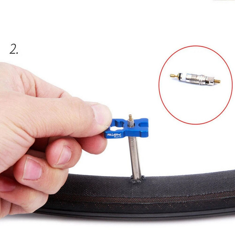 4 IN 1 pārnēsājamā velosipēda vārsta uzgriežņu atslēga daudzfunkciju Schrader/Presta vārsta serdes demontāžas uzstādīšanas instrumenti MTB šosejas velosipēdam