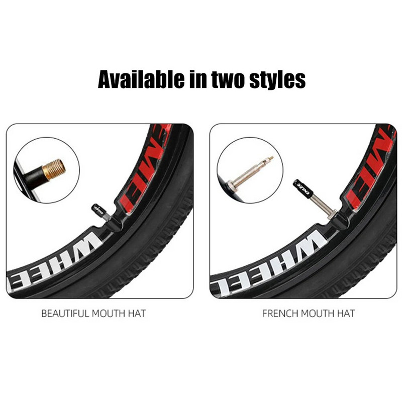 2gab Alumīnija sakausējuma velosipēdu vārstu vāciņi pretrūsas MTB velosipēda riepu vārsta vāka vāciņš pretkorozijas riteņbraukšanas piederumi