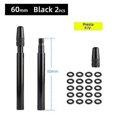 Jalgratta 1paar Presta klapipikendus korgiga CNC alumiiniumsulamist anodeeritud F/V pikendus fikseeritud maanteeratta velgedele 50 mm 60 mm