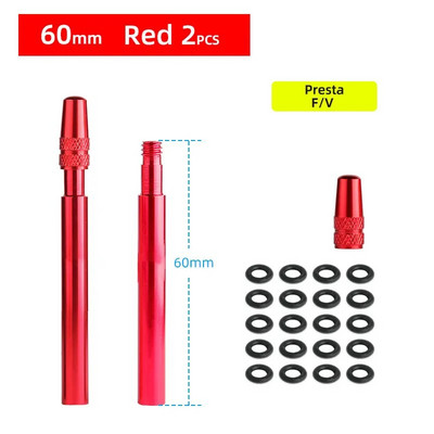 Jalgratta 1paar Presta klapipikendus korgiga CNC alumiiniumsulamist anodeeritud F/V pikendus fikseeritud maanteeratta velgedele 50 mm 60 mm