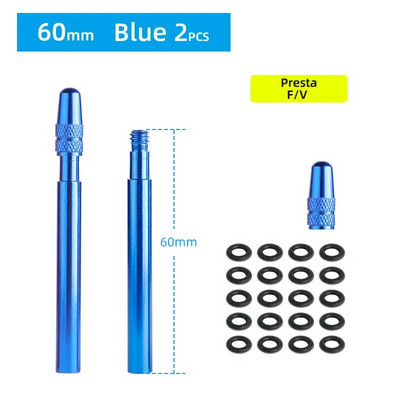 Jalgratta 1paar Presta klapipikendus korgiga CNC alumiiniumsulamist anodeeritud F/V pikendus fikseeritud maanteeratta velgedele 50 mm 60 mm