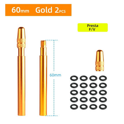 Jalgratta 1paar Presta klapipikendus korgiga CNC alumiiniumsulamist anodeeritud F/V pikendus fikseeritud maanteeratta velgedele 50 mm 60 mm