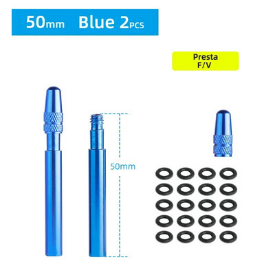 Jalgratta 1paar Presta klapipikendus korgiga CNC alumiiniumsulamist anodeeritud F/V pikendus fikseeritud maanteeratta velgedele 50 mm 60 mm