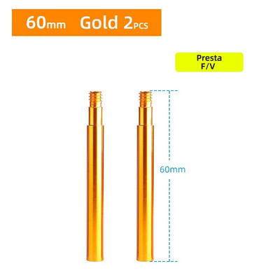 Jalgratta 1paar Presta klapipikendus korgiga CNC alumiiniumsulamist anodeeritud F/V pikendus fikseeritud maanteeratta velgedele 50 mm 60 mm