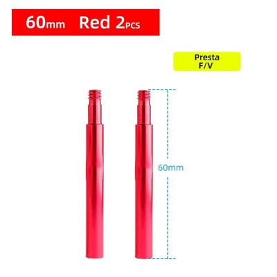 Jalgratta 1paar Presta klapipikendus korgiga CNC alumiiniumsulamist anodeeritud F/V pikendus fikseeritud maanteeratta velgedele 50 mm 60 mm