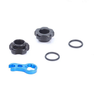 Velosipēda bezcauruļu Presta vārsta Schrader vārsta pārveidošanas uzgriežņa adapteris MTB velosipēda vārsta loka pārveidošanas uzgrieznis ar uzstādīšanas uzgriežņu atslēgu