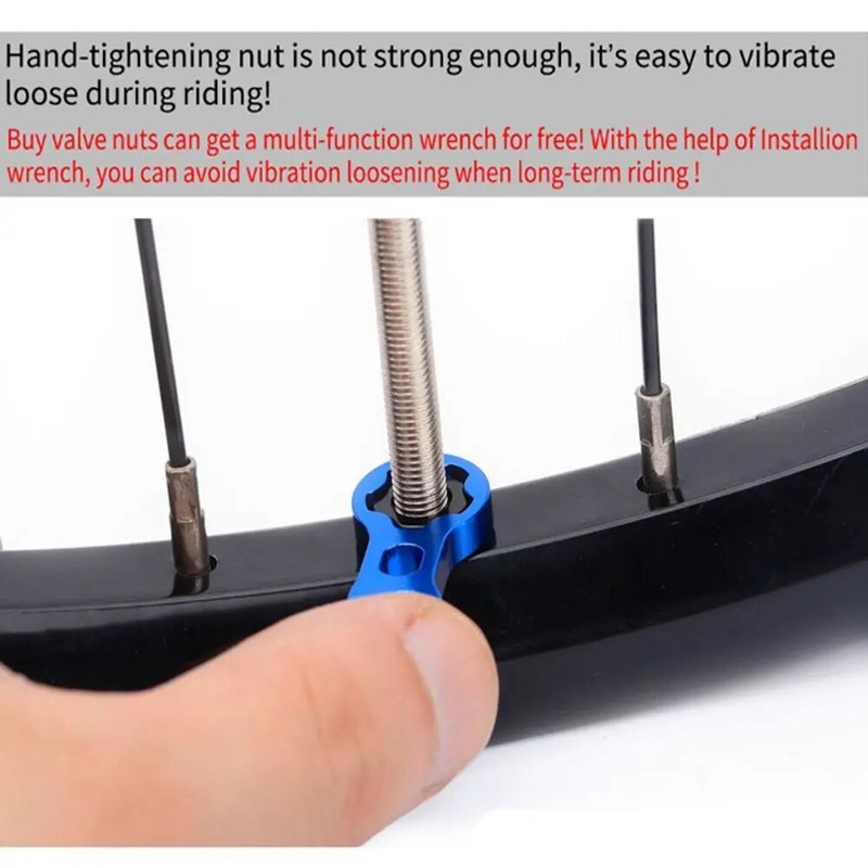 Velosipēda bezcauruļu Presta vārsta Schrader vārsta pārveidošanas uzgriežņa adapteris MTB velosipēda vārsta loka pārveidošanas uzgrieznis ar uzstādīšanas uzgriežņu atslēgu