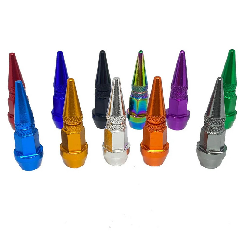 1/4 gab. Ložu vārstu vāciņi Automašīnu motociklu riteņu riepu vārstu vāciņi Putekļu necaurlaidīgs vāks 45 mm vārstu vāciņi ar radzēm Auto ārējie piederumi