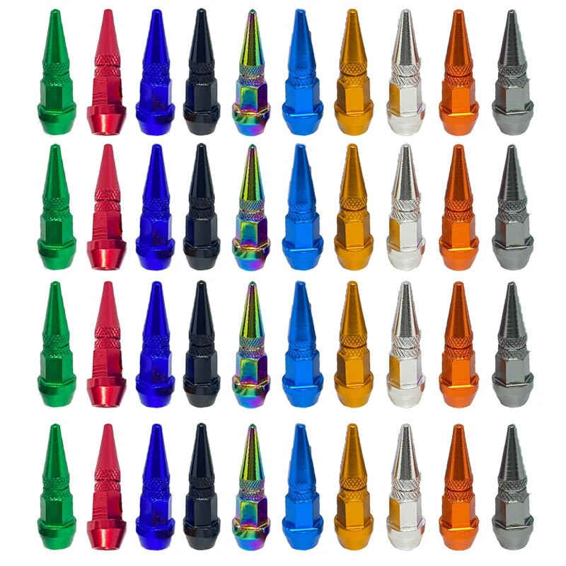 1/4 gab. Ložu vārstu vāciņi Automašīnu motociklu riteņu riepu vārstu vāciņi Putekļu necaurlaidīgs vāks 45 mm vārstu vāciņi ar radzēm Auto ārējie piederumi