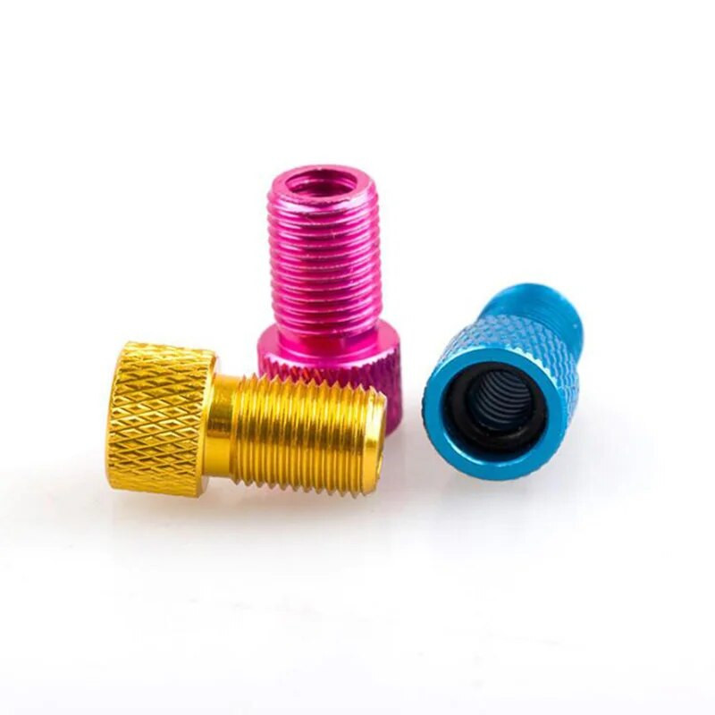 4 gab Alumīnija sakausējuma velosipēda vārsta adapteris Pārveidojiet Presta par Schrader Valve Velosipēdu sūkņa gaisa sprauslas caurules rīki Velosipēdu piederumi