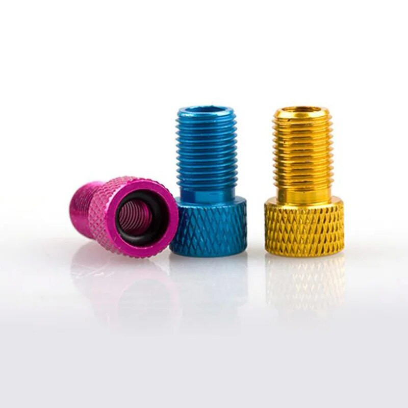 4 gab Alumīnija sakausējuma velosipēda vārsta adapteris Pārveidojiet Presta par Schrader Valve Velosipēdu sūkņa gaisa sprauslas caurules rīki Velosipēdu piederumi