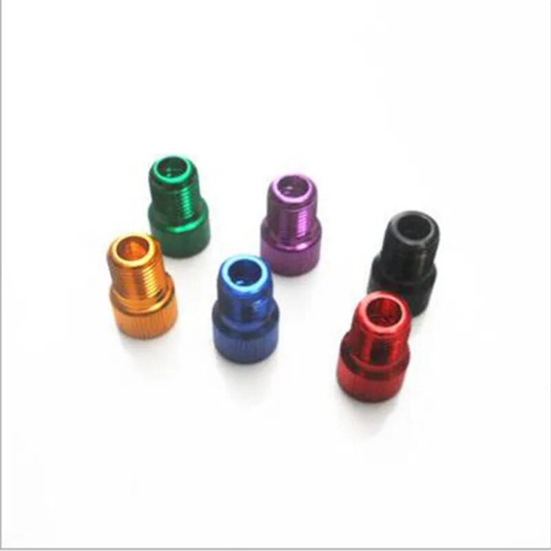 4 gab Alumīnija sakausējuma velosipēda vārsta adapteris Pārveidojiet Presta par Schrader Valve Velosipēdu sūkņa gaisa sprauslas caurules rīki Velosipēdu piederumi