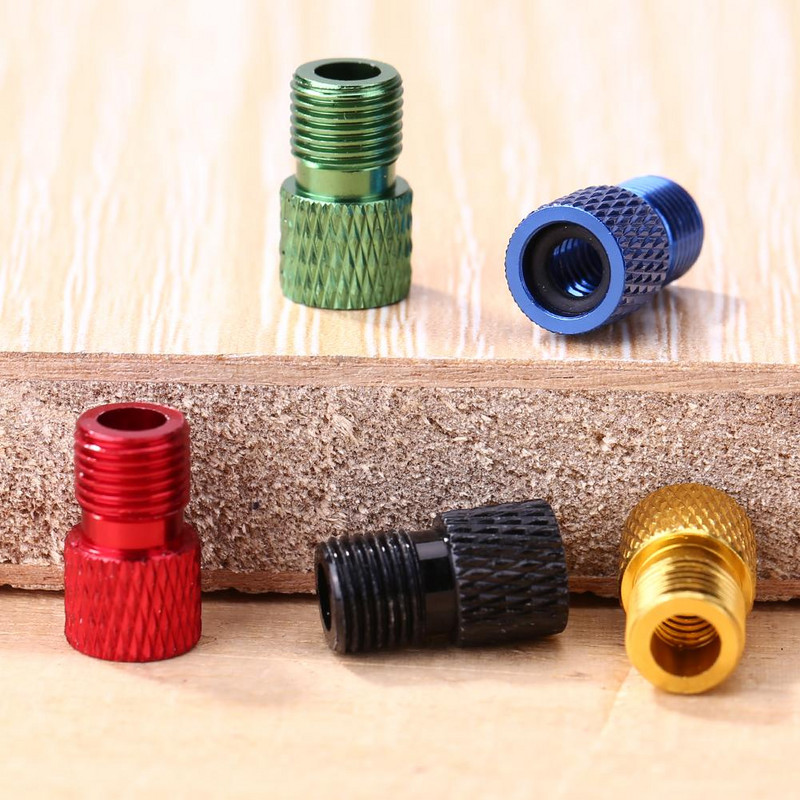 Karštas išpardavimas Schrader vožtuvo adapteris, dilimui atsparus MTB dviračio vožtuvo keitiklis Fiksuotos pavaros dviračio Presta į Schrader vožtuvo adapteris