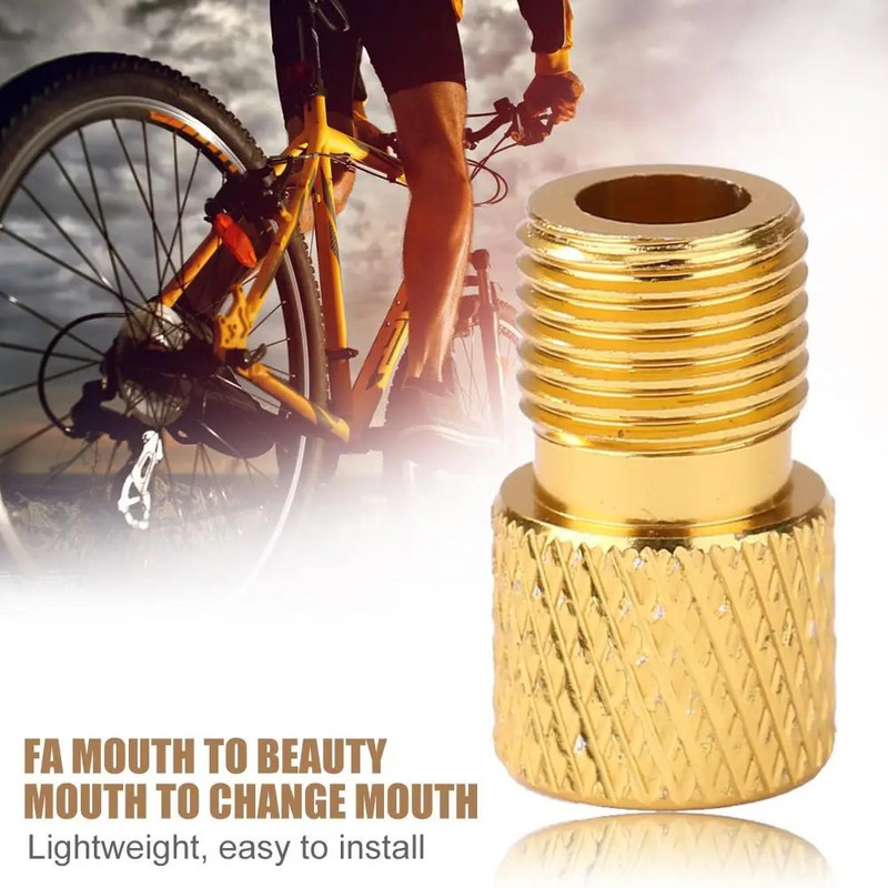 Karštas išpardavimas Schrader vožtuvo adapteris, dilimui atsparus MTB dviračio vožtuvo keitiklis Fiksuotos pavaros dviračio Presta į Schrader vožtuvo adapteris