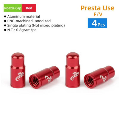 MTB šosejas velosipēdu riepas vārsta kāta vāciņš Presta/FV CNC apstrādātiem sakausējuma anodēta nipeļa pārsega velosipēdu piederumiem