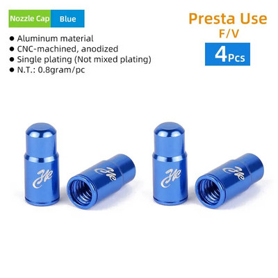 MTB šosejas velosipēdu riepas vārsta kāta vāciņš Presta/FV CNC apstrādātiem sakausējuma anodēta nipeļa pārsega velosipēdu piederumiem