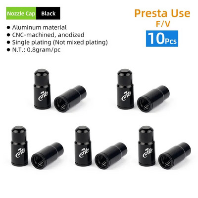 MTB šosejas velosipēdu riepas vārsta kāta vāciņš Presta/FV CNC apstrādātiem sakausējuma anodēta nipeļa pārsega velosipēdu piederumiem