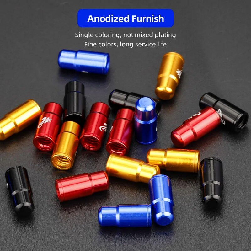 MTB šosejas velosipēdu riepas vārsta kāta vāciņš Presta/FV CNC apstrādātiem sakausējuma anodēta nipeļa pārsega velosipēdu piederumiem