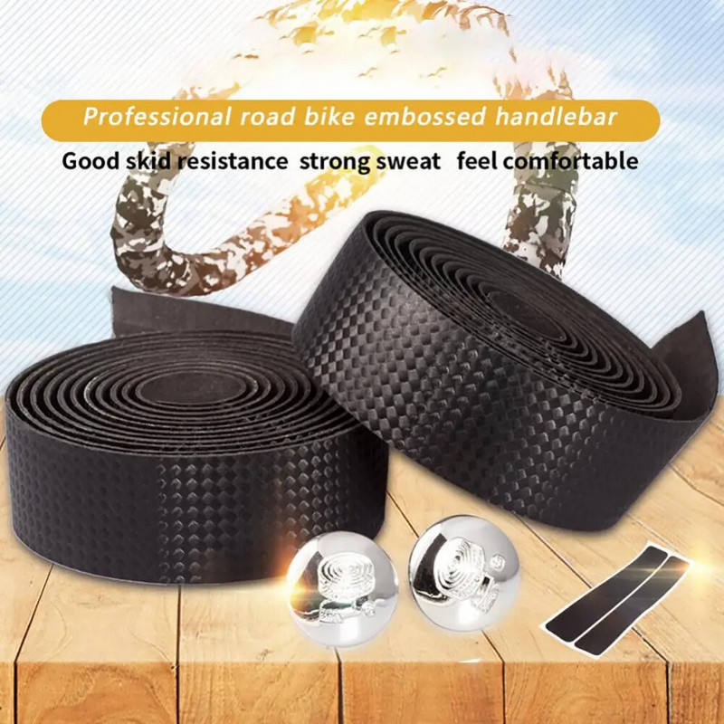 1GB šosejas velosipēda roktura stienis ar stieņa spraudni Pretslīdēšanas riteņbraukšanas amortizācijas rokturi Aptinumi Gumijas putu elpojošas lentes Dzeltenas