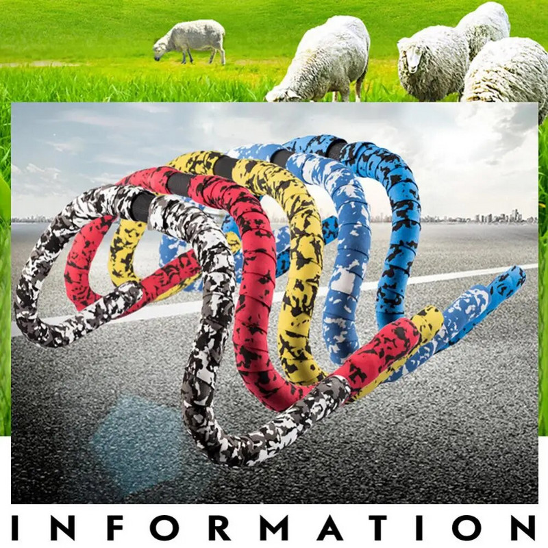 1GB šosejas velosipēda roktura stienis ar stieņa spraudni Pretslīdēšanas riteņbraukšanas amortizācijas rokturi Aptinumi Gumijas putu elpojošas lentes Dzeltenas