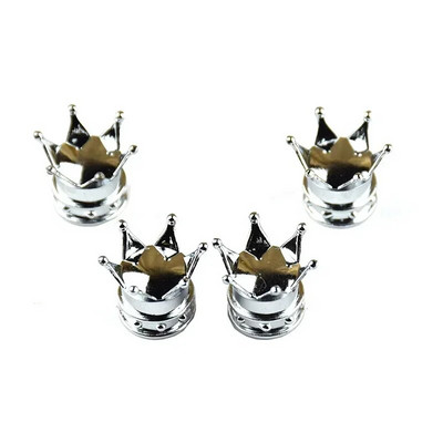 4gab Crown Car Riepe Vārstu vāciņi Dekoratīvie Riteņa Riepu Kātu Putekļu Aizsegs Vainaga formas Riepu Veidošana Dekoratīvie Vārstu Vāciņi Piederumi