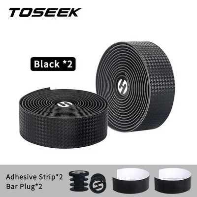 TOSEEK Road Bike Tape Tapes τιμόνι ποδηλάτου 3K Carbon Woave PU Δερμάτινα αξεσουάρ