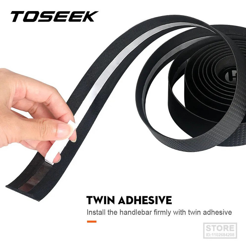 TOSEEK Road Bike Tape Tapes τιμόνι ποδηλάτου 3K Carbon Woave PU Δερμάτινα αξεσουάρ