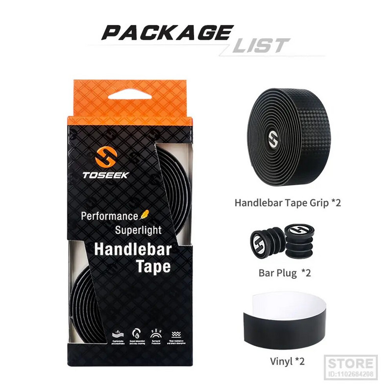 TOSEEK Road Bike Tape Tapes τιμόνι ποδηλάτου 3K Carbon Woave PU Δερμάτινα αξεσουάρ