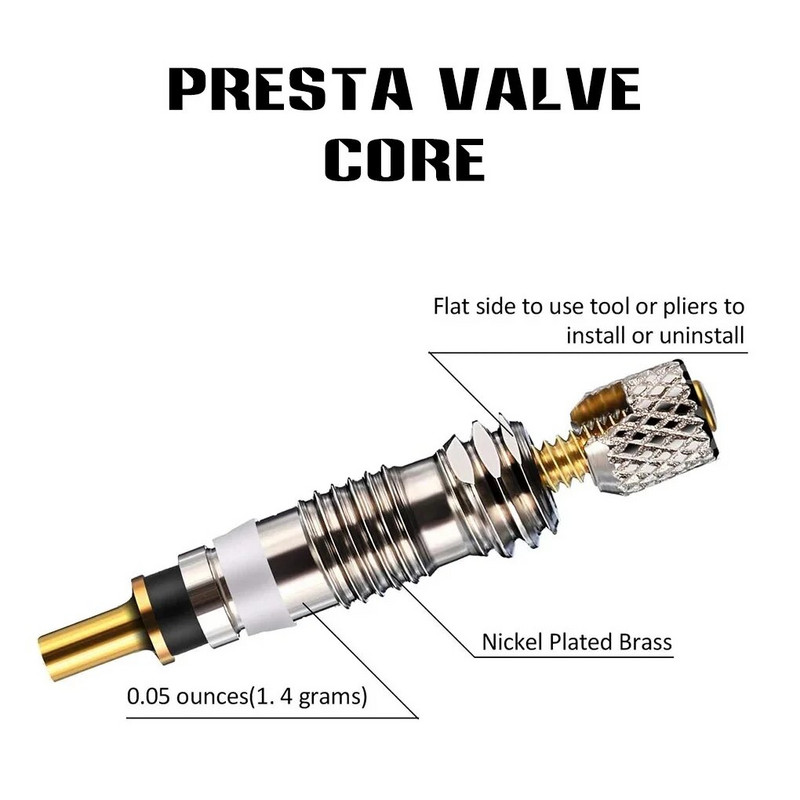 Πυρήνας βαλβίδας Presta ποδηλάτου 2/6/12PC Brass CNC FV Πυρήνας βαλβίδας ελαστικού MTB Road Bike Tubeless Repair Tool Kit Extension Nozzle Air Tool