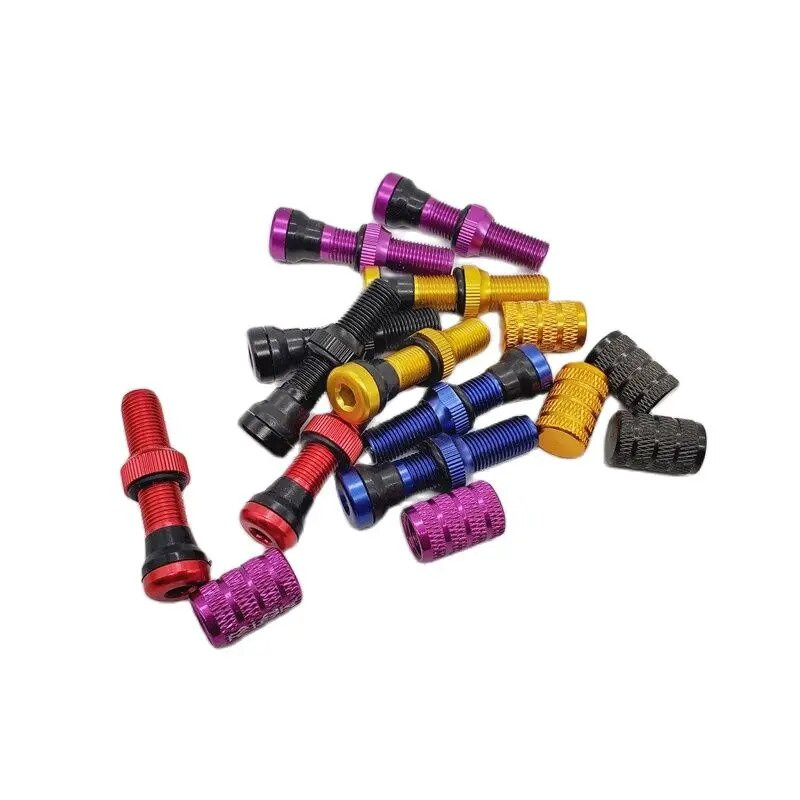 Velosipēda Schrader bezkameru vārsta bezcauruļu riepa priekš MTB amerikāņu diskiem ar alumīnija sakausējuma vāciņu 40 mm Schrader kātiem