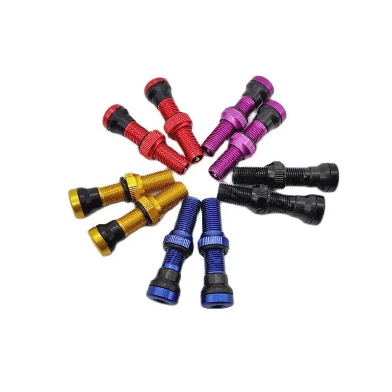 Velosipēda Schrader bezkameru vārsta bezcauruļu riepa priekš MTB amerikāņu diskiem ar alumīnija sakausējuma vāciņu 40 mm Schrader kātiem